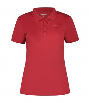 Koszulka Polo Damskie Icepeak Bayard Sporty Short-sleeved Czerwone | Polska-AWN148570