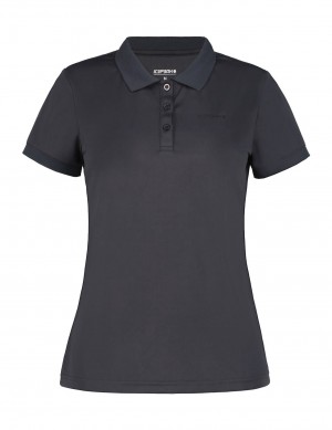 Koszulka Polo Damskie Icepeak Bayard Sporty Short-sleeved Ciemny Szare | Polska-IDU781436