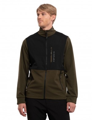 Kurtka Męskie Icepeak Finley Midlayer Oliwkowe Czarne | Polska-SLJ587439