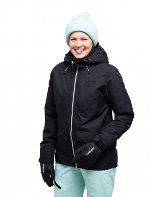 Kurtka Narciarska Damskie Icepeak Cathay Waterproof Insulated Czarne | Polska-VOF862745