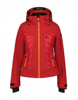 Kurtka Narciarska Damskie Icepeak Freital Insulated Softshell Czerwone | Polska-YDU702684