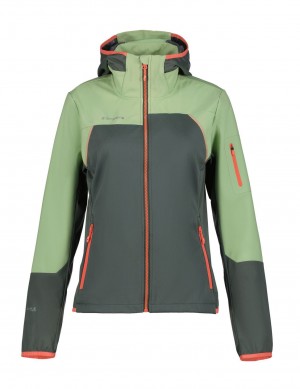 Kurtka Softshell Damskie Icepeak Braden Oliwkowe | Polska-MFR017942