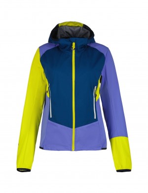 Kurtka Softshell Damskie Icepeak Delli Fioletowe Granatowe Zielone | Polska-VXD056487