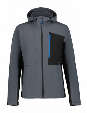 Kurtka Softshell Męskie Icepeak Buxton Szare Czarne | Polska-LNJ284703