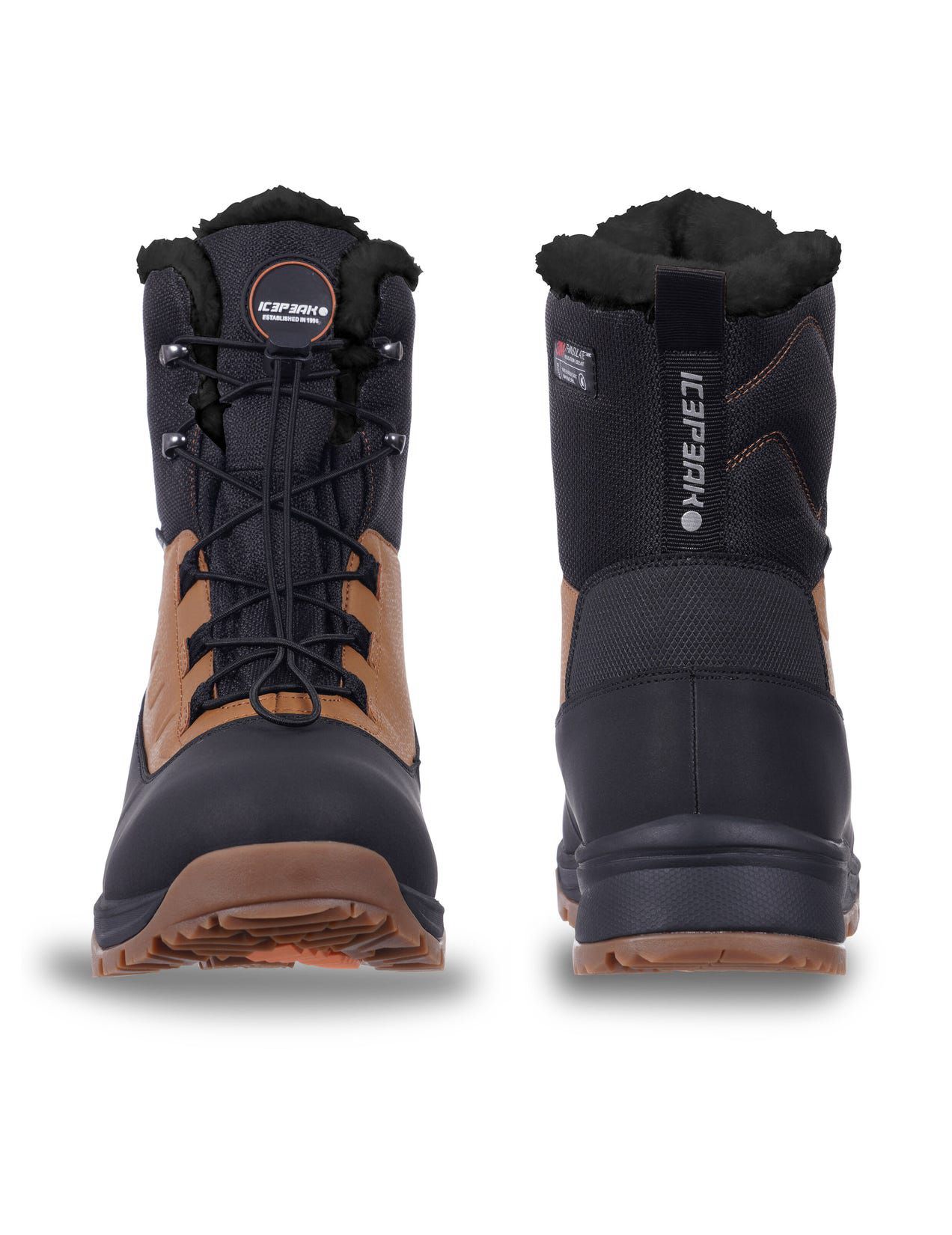 Buty Zimowe Męskie Icepeak Alofi Brązowe Czarne | Polska-HWT758029