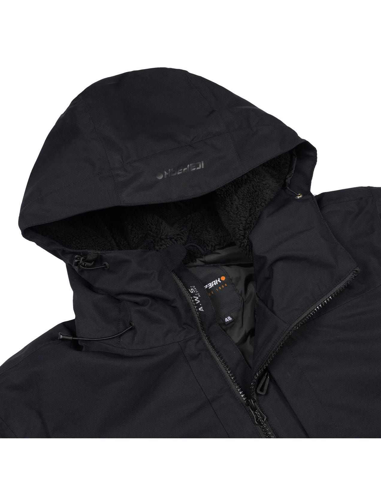 Kurtka Narciarska Męskie Icepeak Chester Waterproof Padded Czarne | Polska-DNR410368