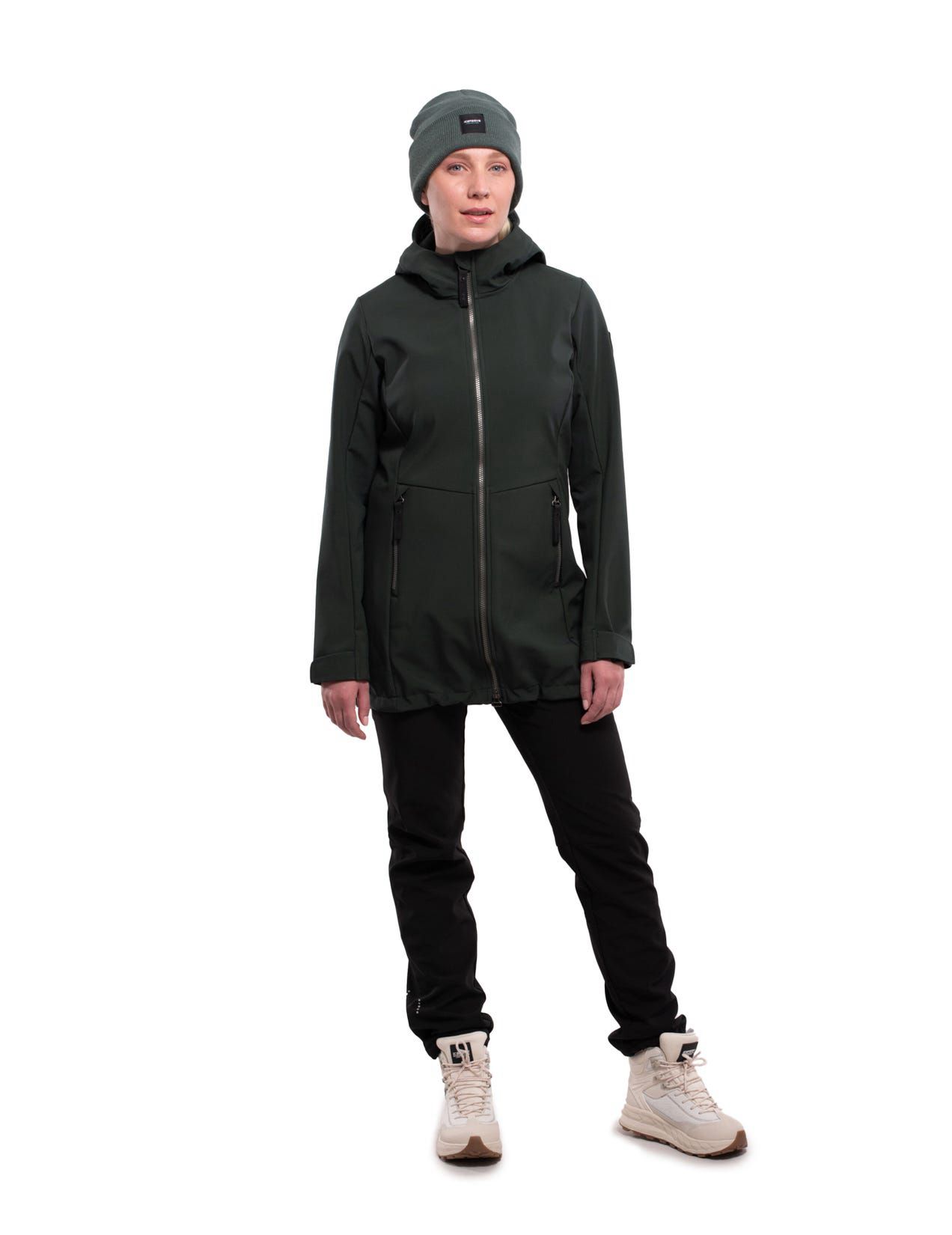 Kurtka Softshell Damskie Icepeak Alamosa Windproof And Water-resistant Ciemny Zielone | Polska-WHF875906