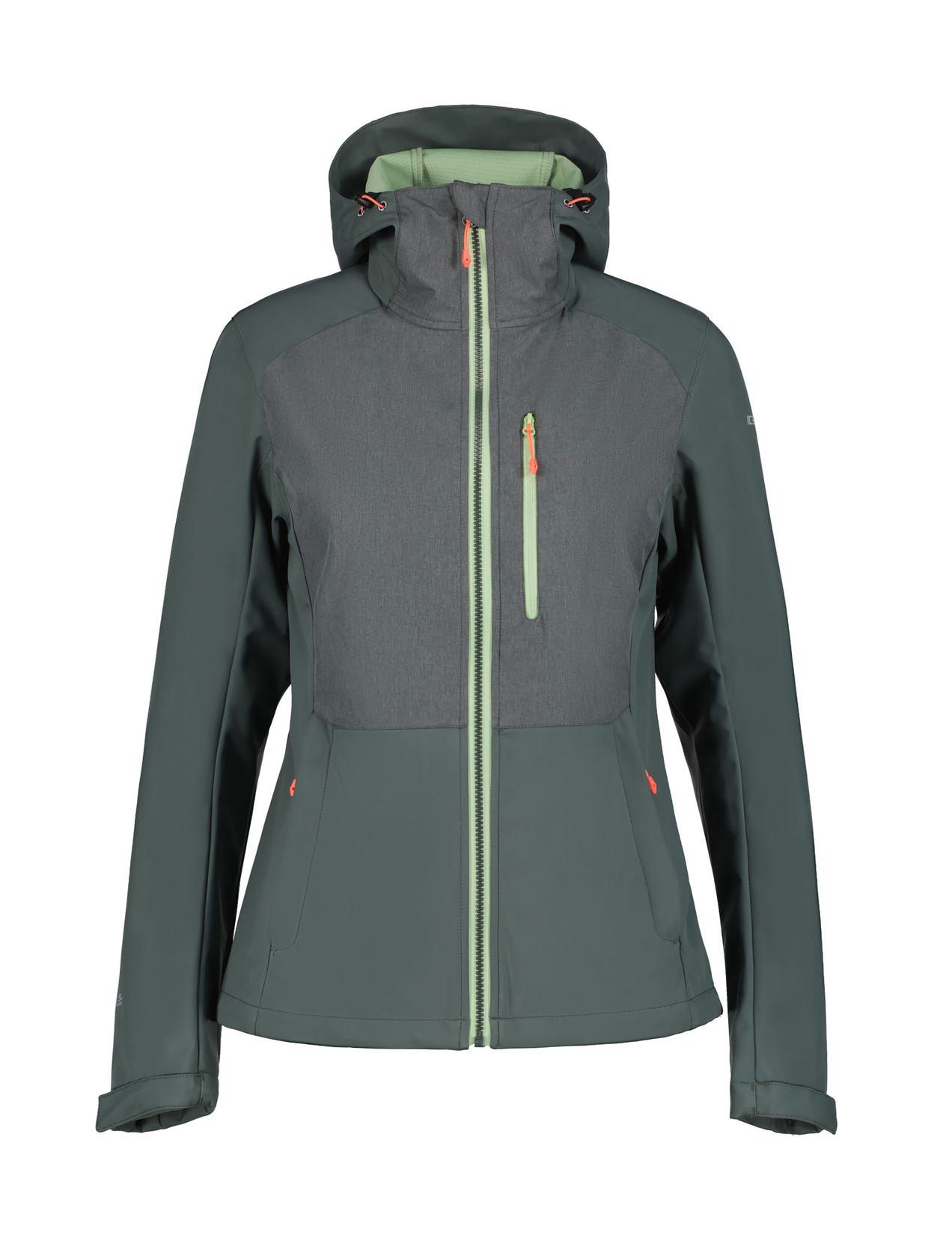 Kurtka Softshell Damskie Icepeak Burnet Zielone | Polska-VMU915342