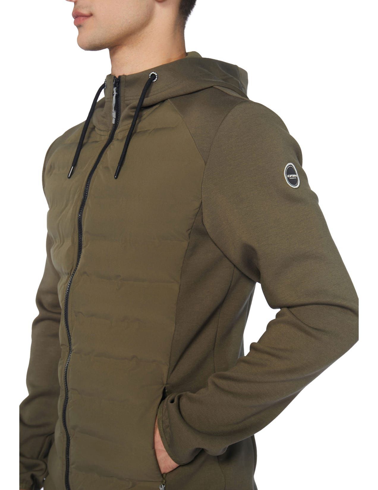 Kurtka Zimowa Męskie Icepeak Arzberg Hoodie With An Insulated Front Ciemny Oliwkowe | Polska-FQS240961